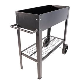 Aveyas Mobile Metal Raised Garden Bed Cart with Legs, Elevated Tall Planter Box with Wheels for Outdoor Indoors House Patio Backyard Vegetables Tomato