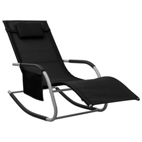 Sun Lounger Textilene Black and Gray