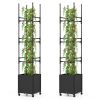 Raised Garden Bed with Obelisk Trellis and 3 Heights & Detachable PE-Coated Metal Tubes