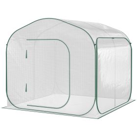Outsunny 7' x 7' x 6' Portable Walk-in Greenhouse, Pop-up Setup, Outdoor Garden Hot House, Hobby Greenhouse Tent with Zipper Door for Growing Flowers,