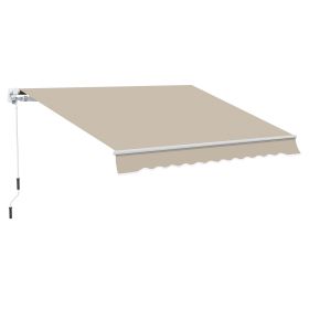 Outsunny 13' x 8' Retractable Awning, Patio Awnings, Sunshade Shelter w/ Manual Crank Handle, UV & Water-Resistant Fabric and Aluminum Frame for Deck,