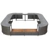 Square Spa Surround Gray 105.5"x105.5" x 21.7" Poly Rattan