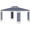 Outsunny 10' x 13' Patio Gazebo, Double Roof Outdoor Gazebo Canopy Shelter with Screen Decorate Corner Frame, for Garden, Lawn, Backyard and Deck, Gra
