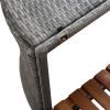 Square Spa Surround Gray 105.5"x105.5" x 21.7" Poly Rattan