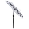 Outsunny Double-sided Patio Umbrella 9.5' Large Outdoor Market Umbrella with Push Button Tilt and Crank, 3 Air Vents and 12 Ribs, for Garden, Deck, Po