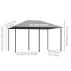 Outsunny 10' x 13' Outdoor Patio Gazebo, Canopy Shelter with 6 Removable Sidewalls & Steel Frame for Garden, Lawn, Backyard & Deck, Gray