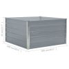 Raised Garden Bed 39.4"x39.4"x17.7" Galvanized Steel Gray