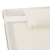 Sun Lounger with Pillow White Textilene and Solid Wood Poplar