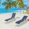 3 Pack Patio Lounge Chair, Outdoor Chaise Lounge with 5 Adjustable Backrest, Sturdy Steel Frame, Sunbathing Recliner, Beach Chair, Tanning Chair for O