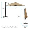 11 FT Cantilever Patio Umbrella, Round Outdoor Offset Umbrella with 360¬∞ Rotation & Tilt Adjustment without Base - Khaki