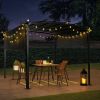 12 x 9 Ft Outdoor Pergola Patio Gazebo,Retractable Shade Canopy,Steel Frame Grape Gazebo,Sun shelter Pergola for Gardens,Terraces,Backyard Same as W41