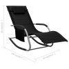 Sun Lounger Textilene Black and Gray