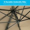 11 FT Cantilever Patio Umbrella, Round Outdoor Offset Umbrella with 360¬∞ Rotation & Tilt Adjustment without Base - Khaki