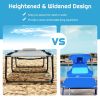 4 Position Folding Lounge Chaise with Adjustable Backrest and Footrest