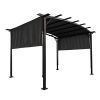 12 x 9 Ft Outdoor Pergola Patio Gazebo,Retractable Shade Canopy,Steel Frame Grape Gazebo,Sun shelter Pergola for Gardens,Terraces,Backyard Same as W41