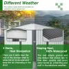 10X8 FT Outdoor Storage Shed, All Weather Metal Sheds with Lockable Doors, Tool Shed for Garden, Patio, Backyard, Lawn, Grey