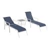 3 Pack Patio Lounge Chair, Outdoor Chaise Lounge with 5 Adjustable Backrest, Sturdy Steel Frame, Sunbathing Recliner, Beach Chair, Tanning Chair for O