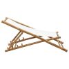 Patio Deck Chair Bamboo and Canvas
