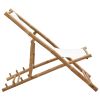 Patio Deck Chair Bamboo and Canvas