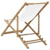 Patio Deck Chair Bamboo and Canvas
