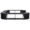 Square Spa Surround Black 105.5"x105.5"x21.7" Poly Rattan