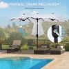 Outsunny Double-sided Patio Umbrella 9.5' Large Outdoor Market Umbrella with Push Button Tilt and Crank, 3 Air Vents and 12 Ribs, for Garden, Deck, Po