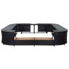 Square Spa Surround Black 105.5"x105.5"x21.7" Poly Rattan