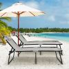 4 Position Folding Lounge Chaise with Adjustable Backrest and Footrest