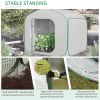 Outsunny 7' x 7' x 6' Portable Walk-in Greenhouse, Pop-up Setup, Outdoor Garden Hot House, Hobby Greenhouse Tent with Zipper Door for Growing Flowers,