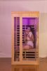 Deluxe version Plus One person Far infrared Hemlock Sauna room with LED colour lights