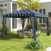 Outsunny 10' x 10' Pop Up Canopy Tent with Netting, Instant Gazebo, Ez up Screen House Room with Carry Bag, Height Adjustable, for Outdoor, Garden, Pa
