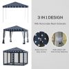 Outsunny 10' x 10' Pop Up Canopy Tent with Netting, Instant Gazebo, Ez up Screen House Room with Carry Bag, Height Adjustable, for Outdoor, Garden, Pa