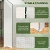 Outsunny 4.6' x 4.7' Portable Greenhouse, Water/UV Resistant Walk-In Small Outdoor Greenhouse with 2 Tier U-Shaped Flower Rack Shelves, Roll Up Door &