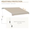 Outsunny 13' x 8' Retractable Awning, Patio Awnings, Sunshade Shelter w/ Manual Crank Handle, UV & Water-Resistant Fabric and Aluminum Frame for Deck,