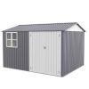 8X10FT Outdoor Storage Shed with Thickened Galvanized Steel,with Sloped Roof & Double Lockable Door,Storage Shed Large with 6 Vents, Garden Tool Shed