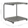 2-Person Patio Sun Bed with Cushions Poly Rattan Gray