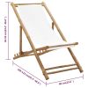 Patio Deck Chair Bamboo and Canvas
