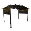 12 x 9 Ft Outdoor Pergola Patio Gazebo,Retractable Shade Canopy,Steel Frame Grape Gazebo,Sun shelter Pergola for Gardens,Terraces,Backyard Same as W41