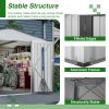 10X8 FT Outdoor Storage Shed, All Weather Metal Sheds with Lockable Doors, Tool Shed for Garden, Patio, Backyard, Lawn, Grey