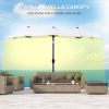 Outsunny Double-sided Patio Umbrella 9.5' Large Outdoor Market Umbrella with Push Button Tilt and Crank, 3 Air Vents and 12 Ribs, for Garden, Deck, Po