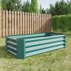 Metal Raised Garden Bed, Rectangle Raised Planter 4√ó2√ó1ft for Flowers Plants, Vegetables Herb Veezyo Green