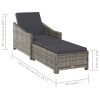Sun Lounger with Dark Gray Cushion Poly Rattan Gray