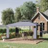 Outsunny 10' x 13' Patio Gazebo, Double Roof Outdoor Gazebo Canopy Shelter with Screen Decorate Corner Frame, for Garden, Lawn, Backyard and Deck, Gra