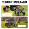 VEVOR Dump Cart, Poly Garden Dump Cart with Easy to Assemble Steel Frame, Dump Wagon with 2-in-1 Convertible Handle