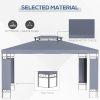 Outsunny 10' x 13' Patio Gazebo, Double Roof Outdoor Gazebo Canopy Shelter with Screen Decorate Corner Frame, for Garden, Lawn, Backyard and Deck, Gra