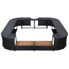 Square Spa Surround Black 105.5"x105.5"x21.7" Poly Rattan