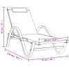 Sun Lounger with Pillow White Textilene and Solid Wood Poplar