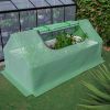 8x4x2ft Galvanized Raised Garden Bed with Cover Metal Planter Box Kit, w/ 2 Large Screen Windows Mini Greenhouse ,Outdoor Growing Vegetables