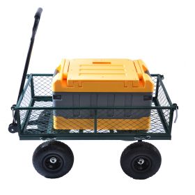 Wagon Cart Garden cart trucks make it easier to transport firewood (Colour: green)