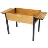 Raised Garden Bed, Metal Leg Wood Planter Boxes with Folding Storage Shelf,Elevated Planter Box for Growing Fresh Herbs, Vegetables, Flowers Great for